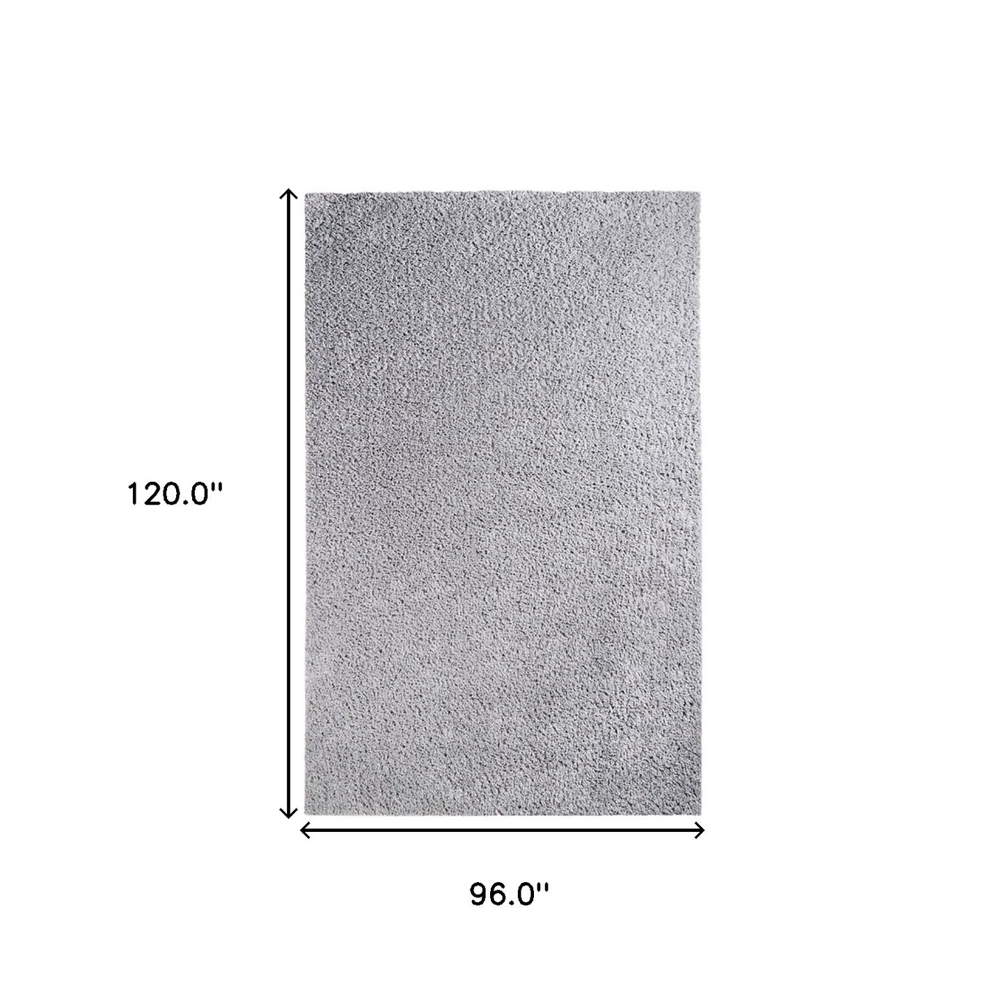 8' X 10' Silver Shag Stain Resistant Area Rug