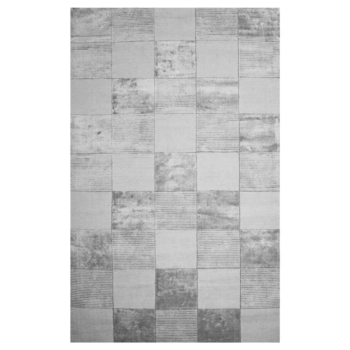 5' X 8' Grey Geometric Hand Woven Stain Resistant Area Rug