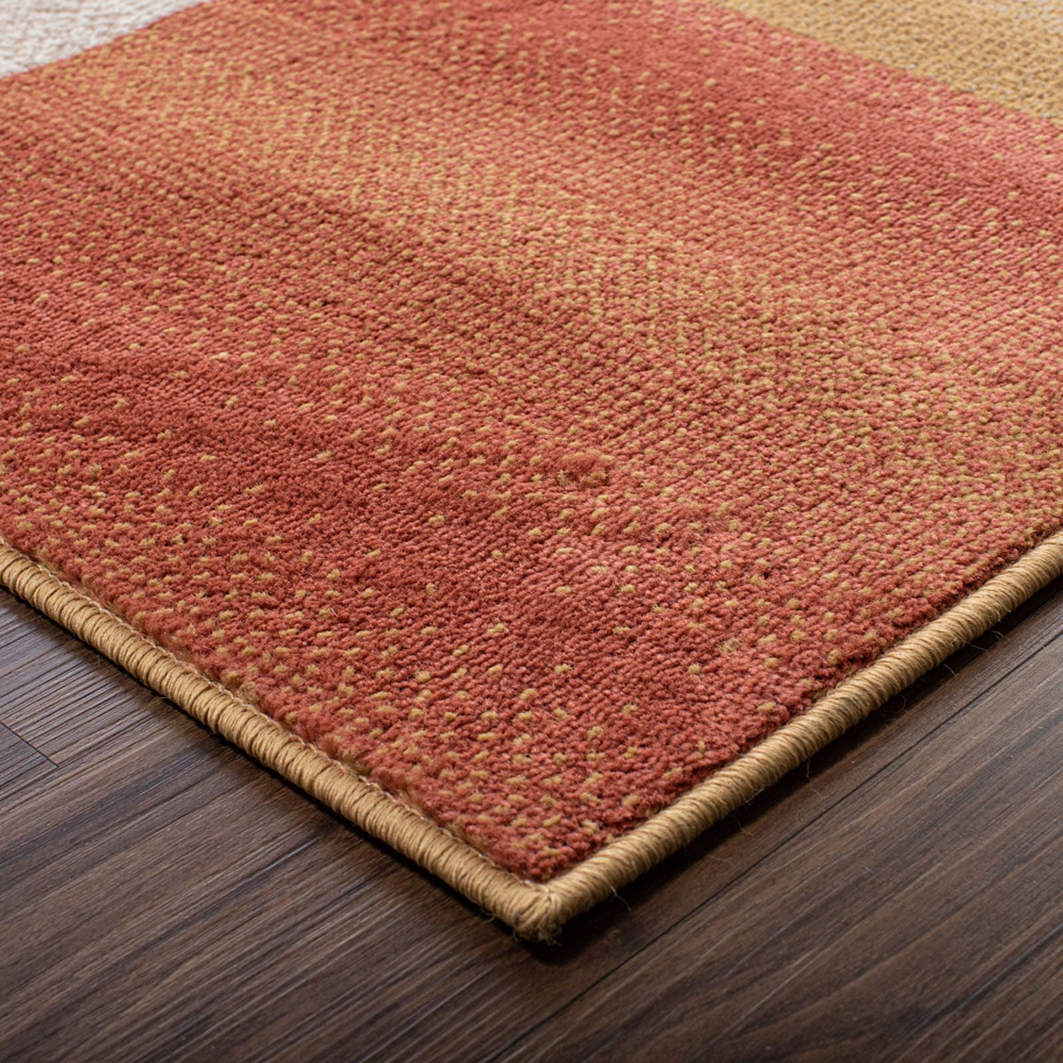 8' Terra Cotta Patchwork Power Loom Stain Resistant Runner Rug