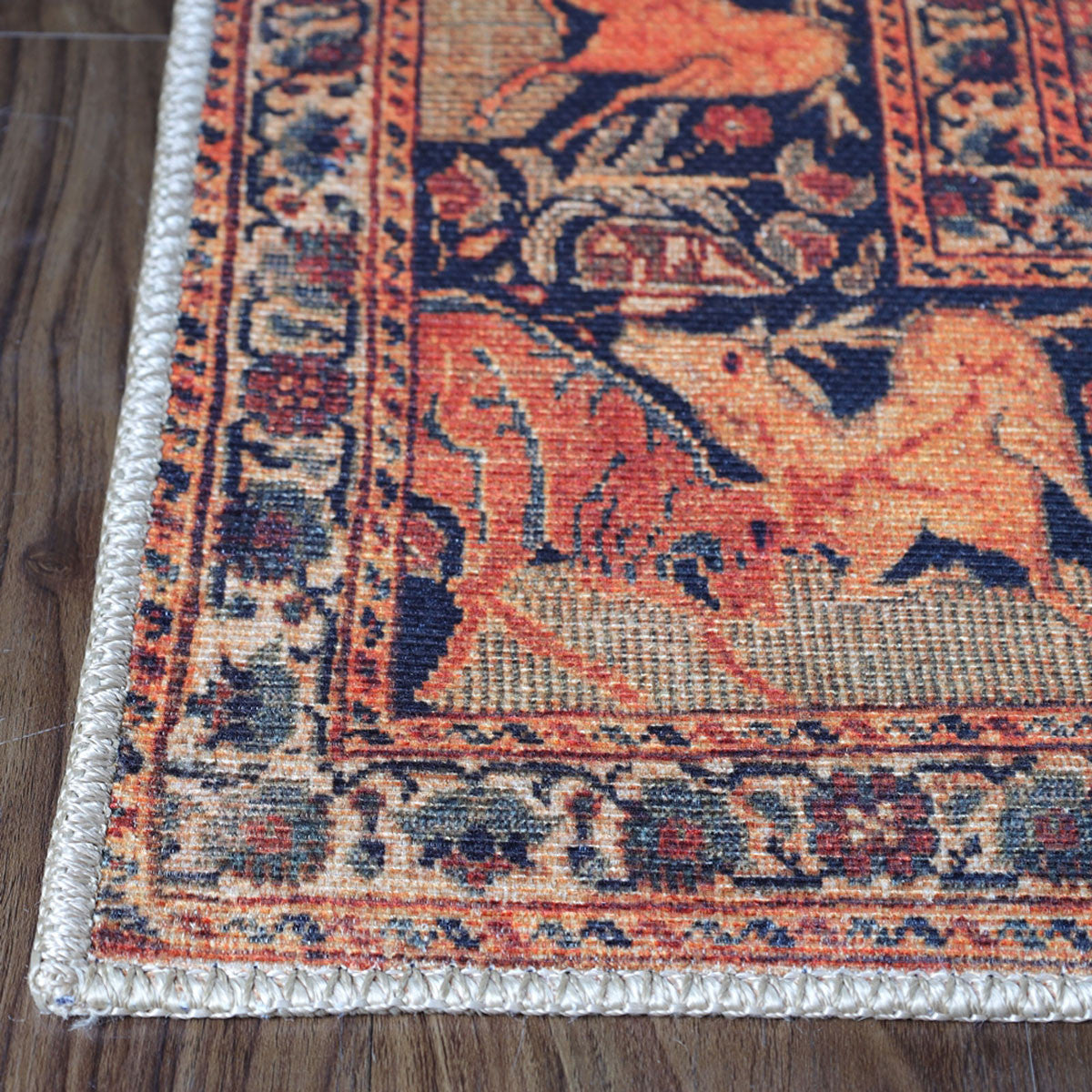 8' Brown Medallion Power Loom Runner Rug