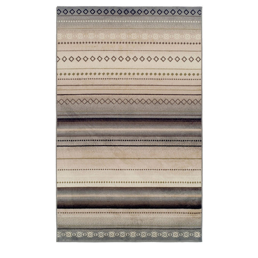 4' X 6' Gray Southwest Geometric Stain Resistant Area Rug