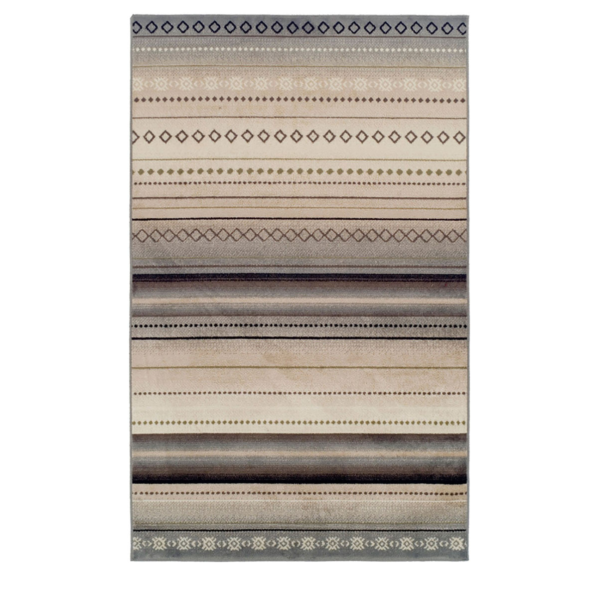 5' X 8' Gray Southwest Geometric Stain Resistant Area Rug