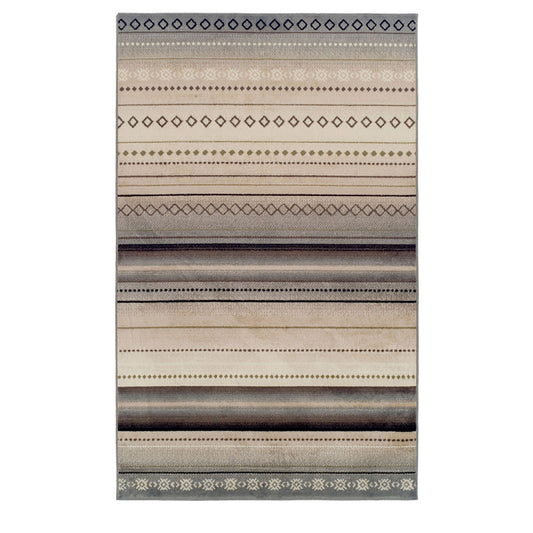 5' X 8' Gray Southwest Geometric Stain Resistant Area Rug