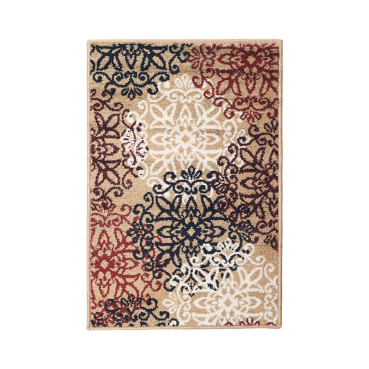 2' X 3' Gray And Ivory Medallion Area Rug