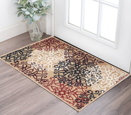 2' X 3' Gray And Ivory Medallion Area Rug