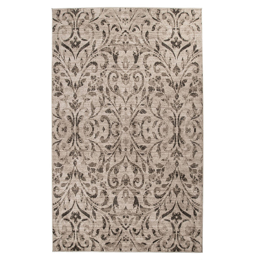 8' X 10' Bronze Floral Vines Power Loom Stain Resistant Area Rug
