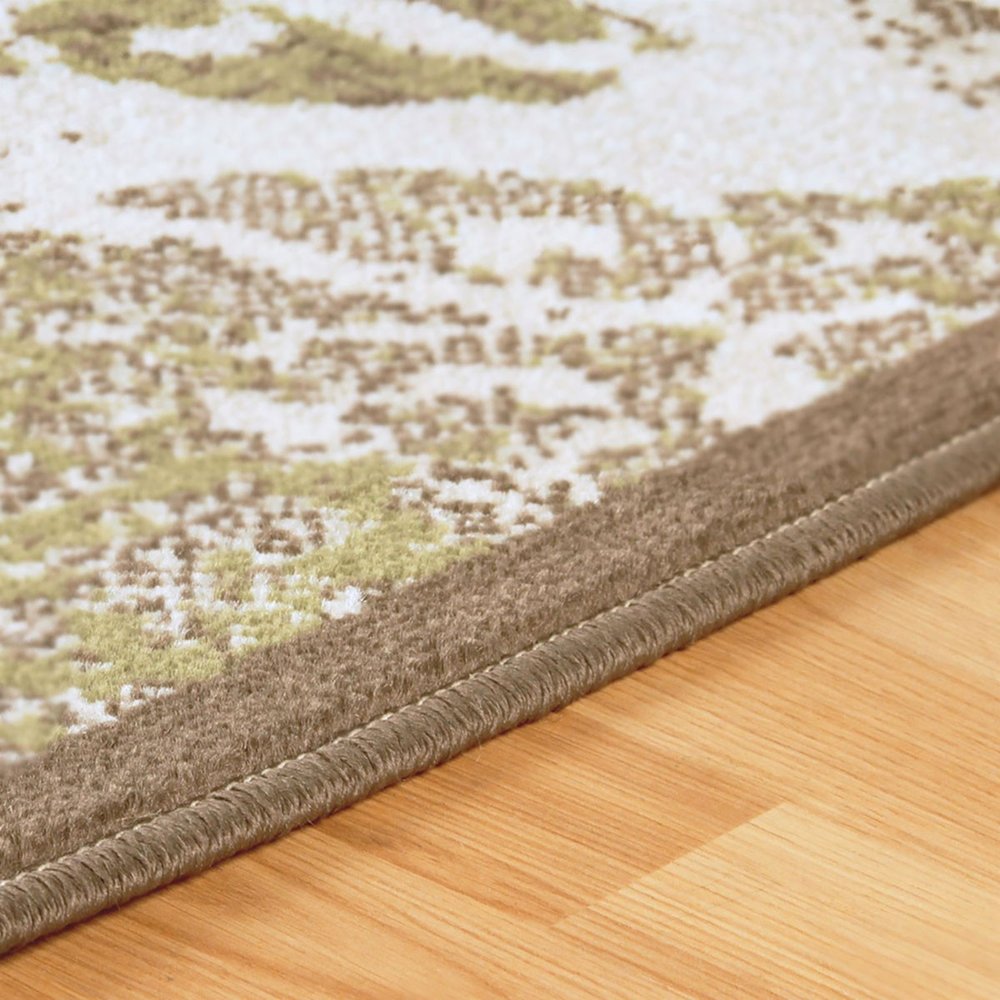 5' X 8' Beige And Brown Damask Distressed Area Rug