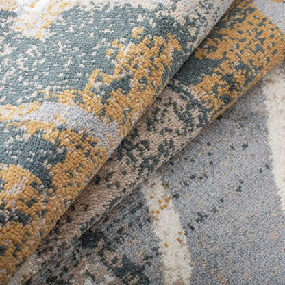 8' Beige And Black Floral Distressed Runner Rug
