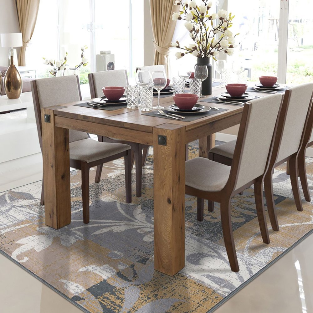 4' X 6' Beige And Black Floral Distressed Area Rug