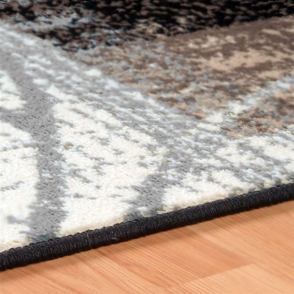 6' X 9' Beige Brown And Gray Floral Distressed Area Rug