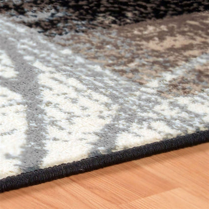 6' X 9' Beige Brown And Gray Floral Distressed Area Rug