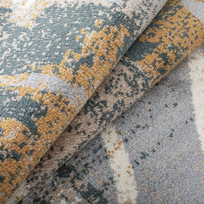 7' X 9' Beige And Black Floral Distressed Area Rug