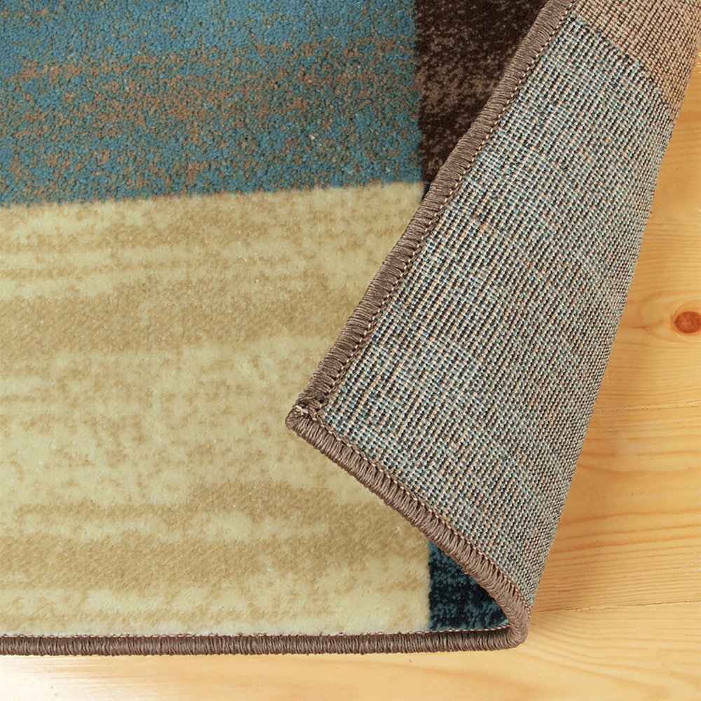 4' X 6' Blue Black And Gray Geometric Area Rug