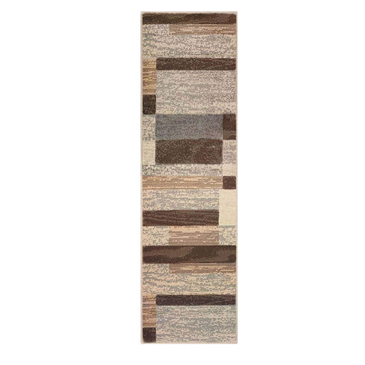 12' Slate Patchwork Power Loom Runner Rug