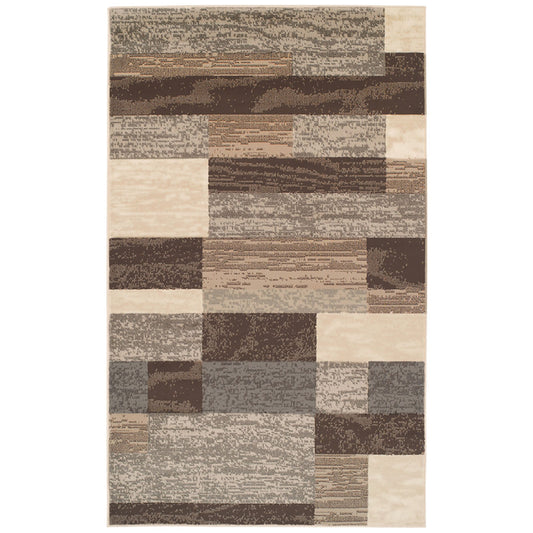 4' X 6' Slate Patchwork Power Loom Stain Resistant Area Rug