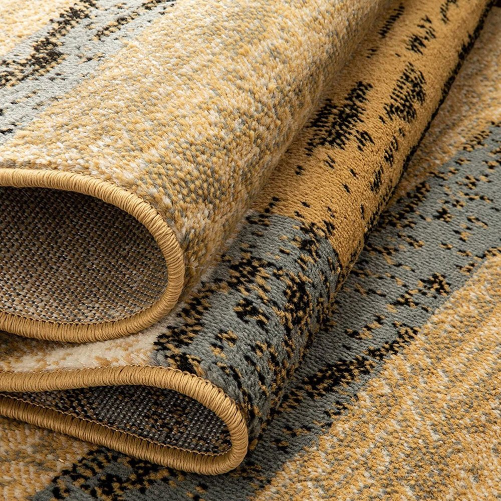 7' X 9' Blue And Beige Patchwork Area Rug