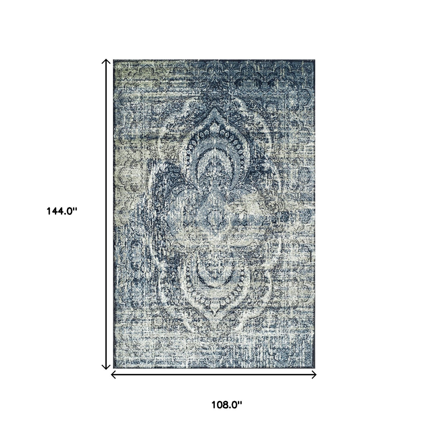 9' X 12' Taupe Abstract Power Loom Distressed Stain Resistant Area Rug