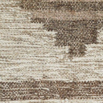5' X 8' Gray And Brown Geometric Flatweave Handmade Area Rug With Fringe