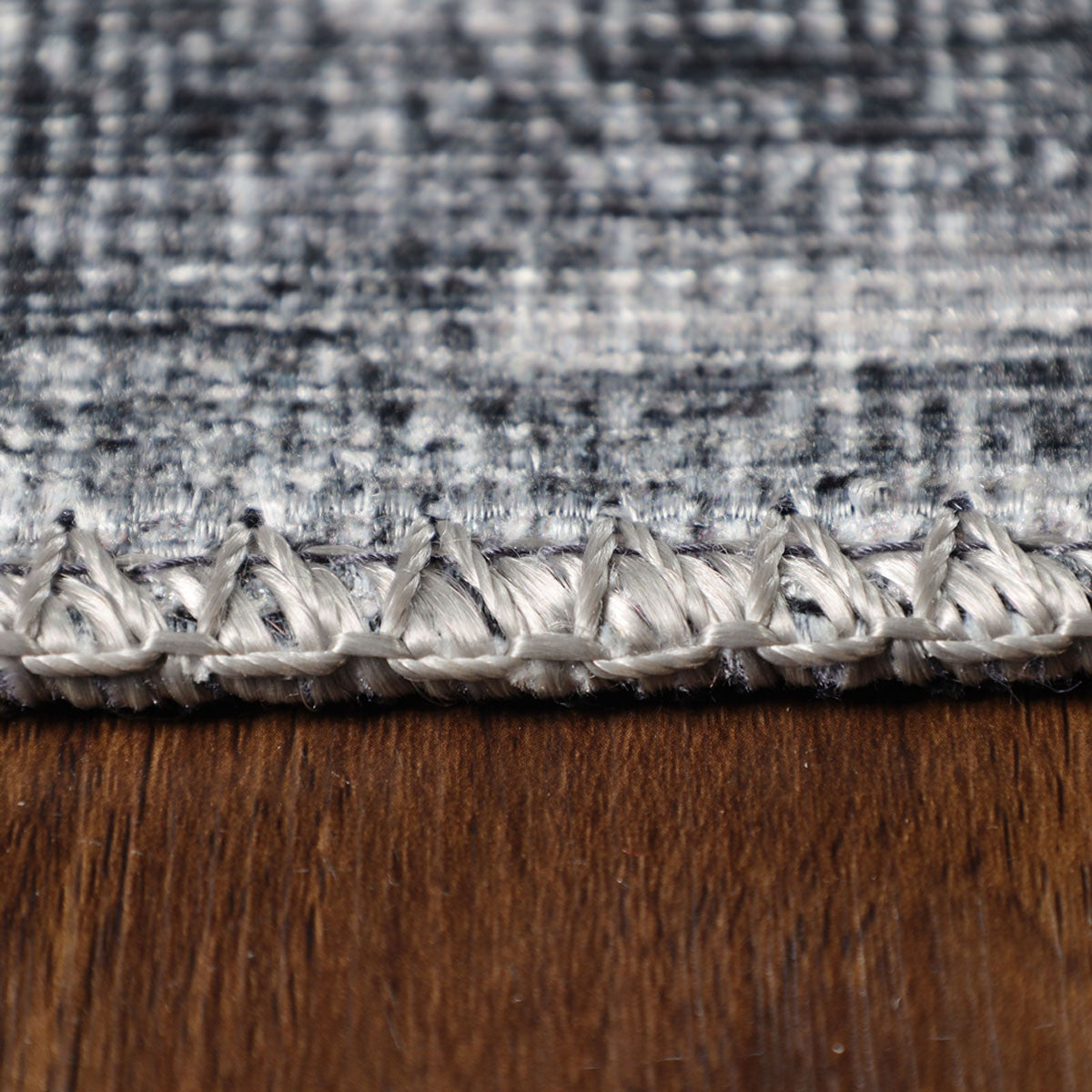 8' Charcoal Oriental Power Loom Stain Resistant Runner Rug