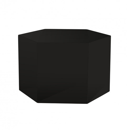 9" Black Hexagon End Table With