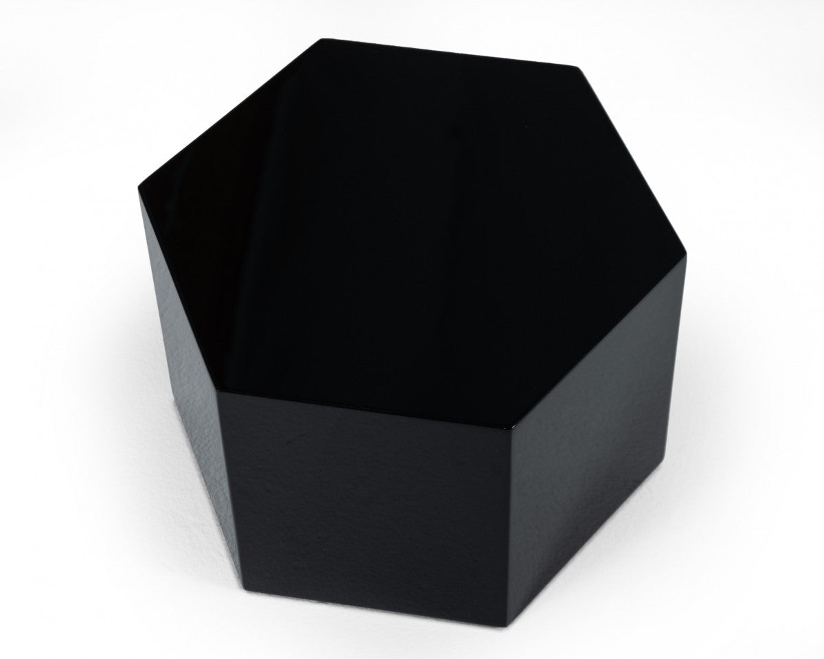 9" Black Hexagon End Table With