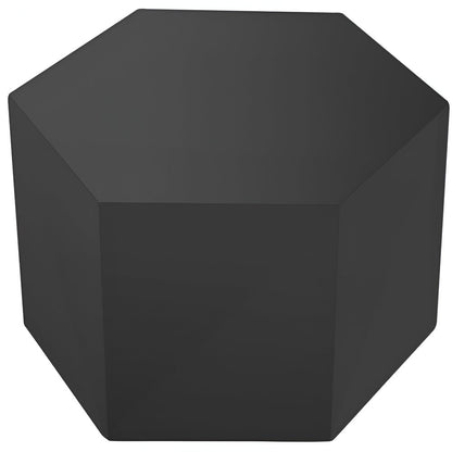 9" Gray Wood Hexagonal Block End Table