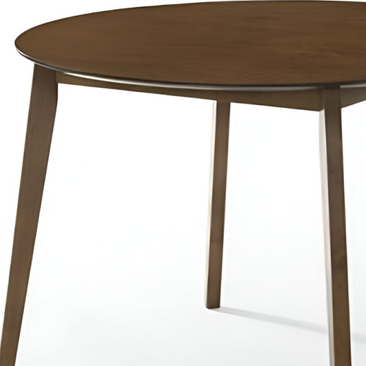 42" Brown Rounded Solid Wood Dining Table