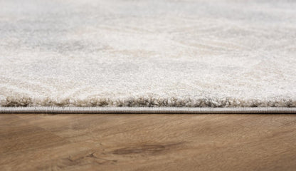 4' X 6' Light Grey Abstract Power Loom Stain Resistant Area Rug