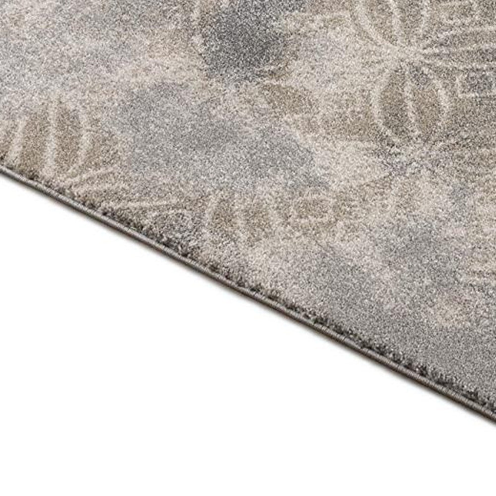 4' X 6' Light Grey Abstract Power Loom Stain Resistant Area Rug