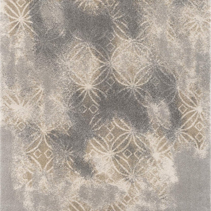 4' X 6' Gray And Ivory Abstract Area Rug