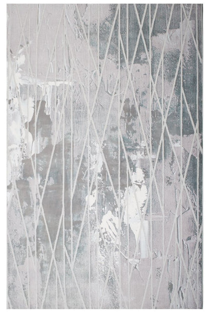 8' X 11' Blue Abstract Stain Resistant Area Rug