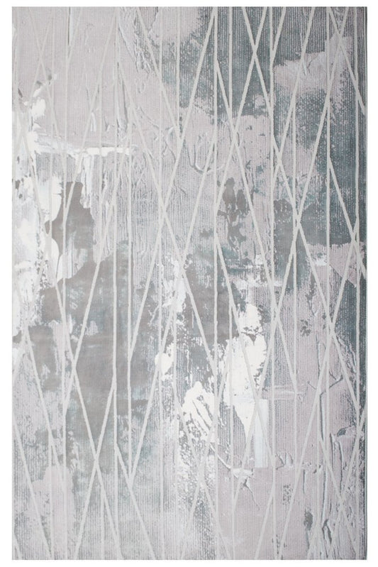 8' X 11' Blue Abstract Stain Resistant Area Rug