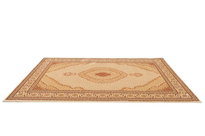 10' Beige And Ivory Oriental Runner Rug