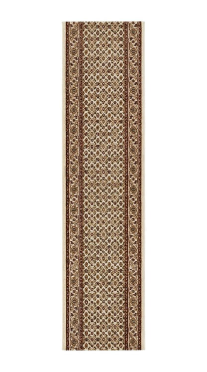 15' Beige And Ivory Oriental Runner Rug