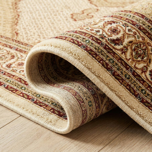 15' Beige And Ivory Oriental Runner Rug