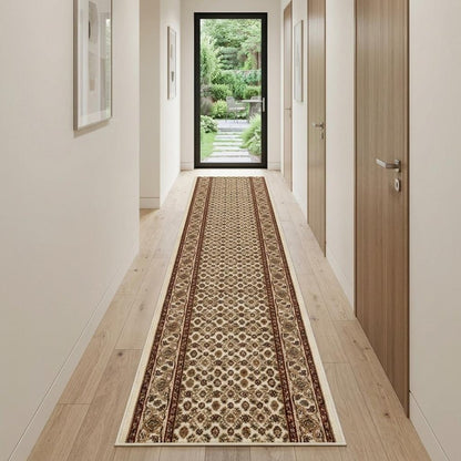 20' Beige And Ivory Oriental Runner Rug