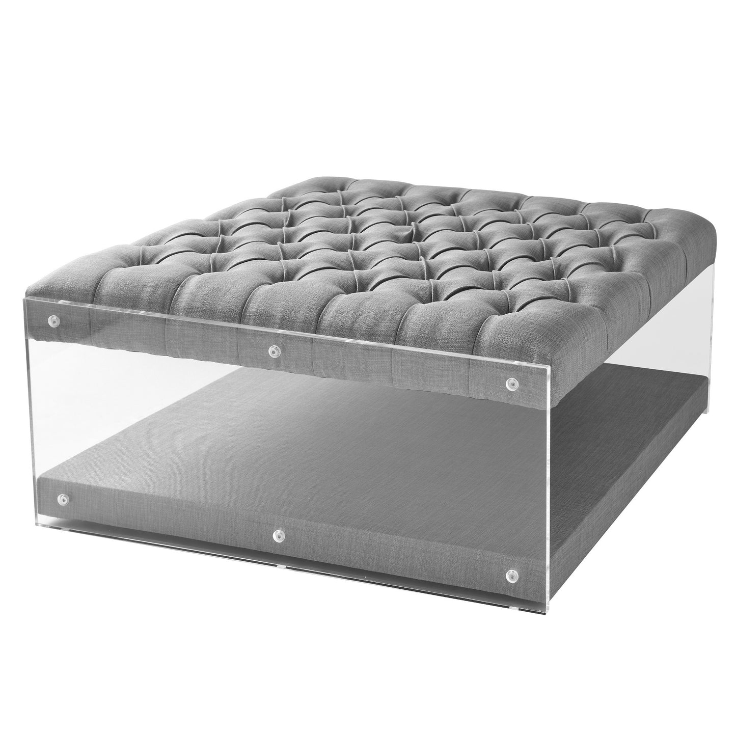 36" Gray Velvet Storage