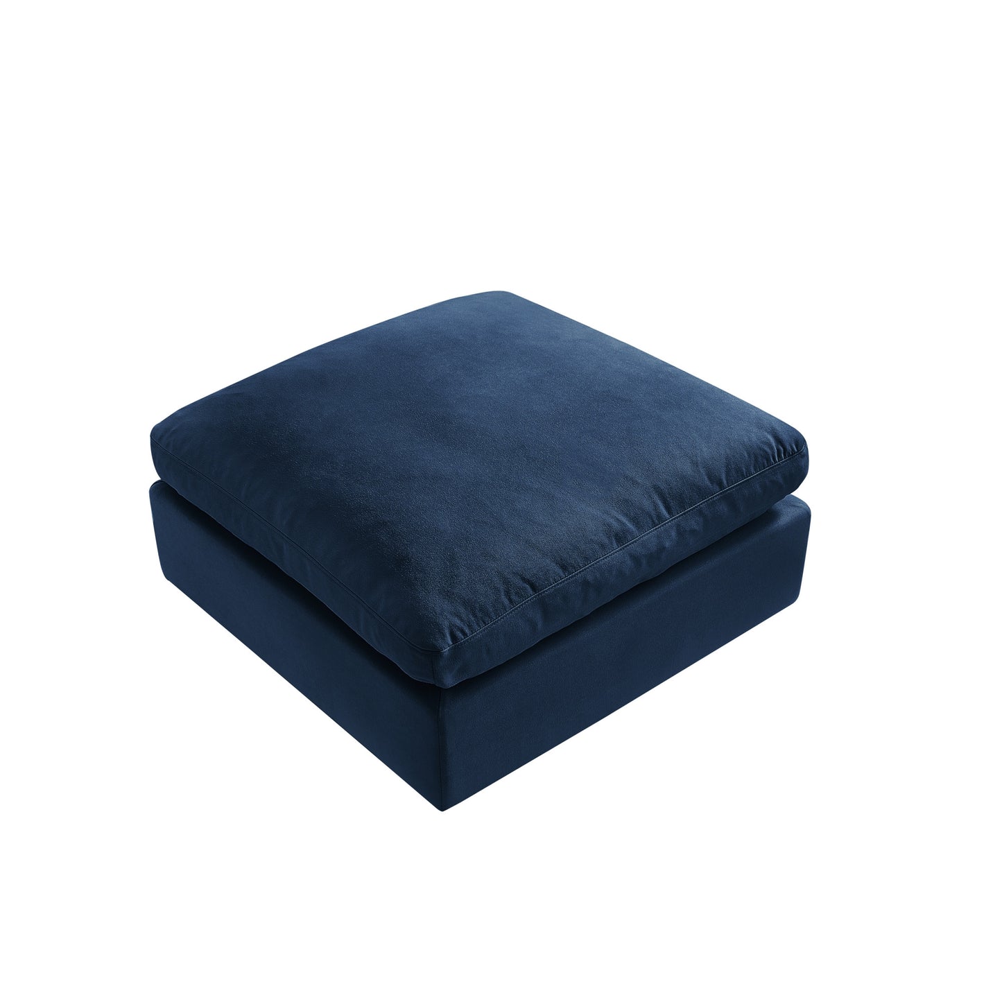 36" Charcoal Linen And Black Ottoman