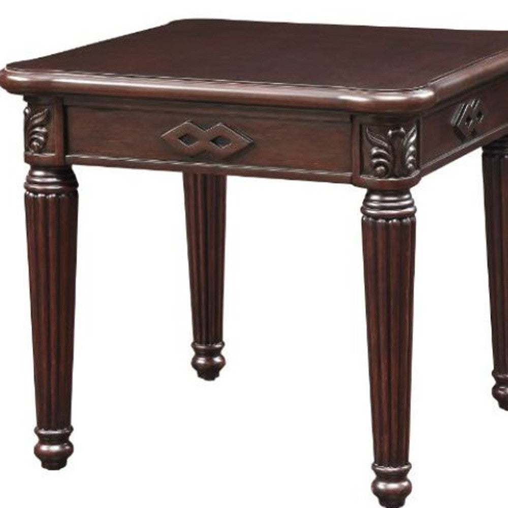 24" Espresso Solid Wood And Manufactured Wood Square End Table