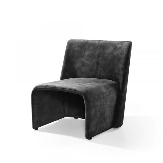 28" Dark Slate Gray Velvet Side Chair