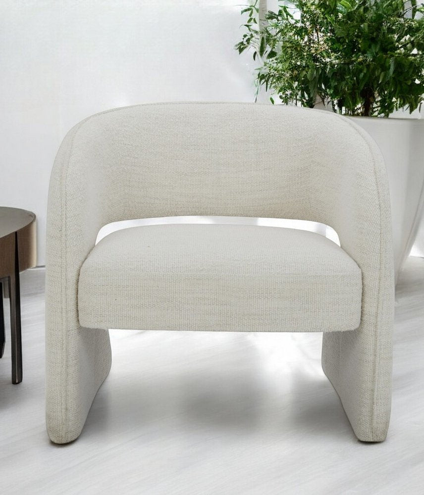 31" Cream Upholstered Arm Chair