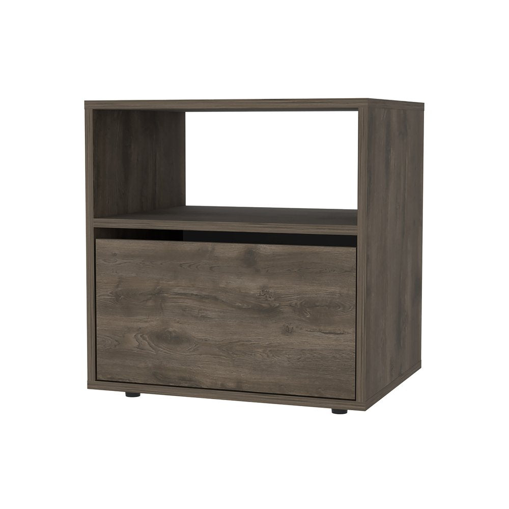 20" Dark Brown Wood Nightstand