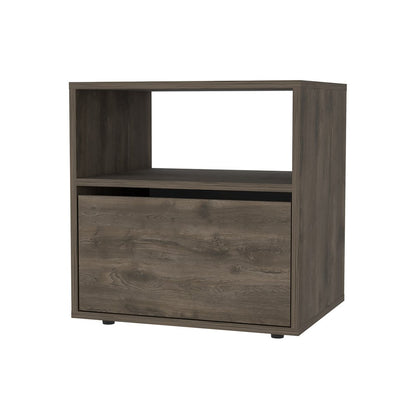 20" Dark Brown Wood Nightstand