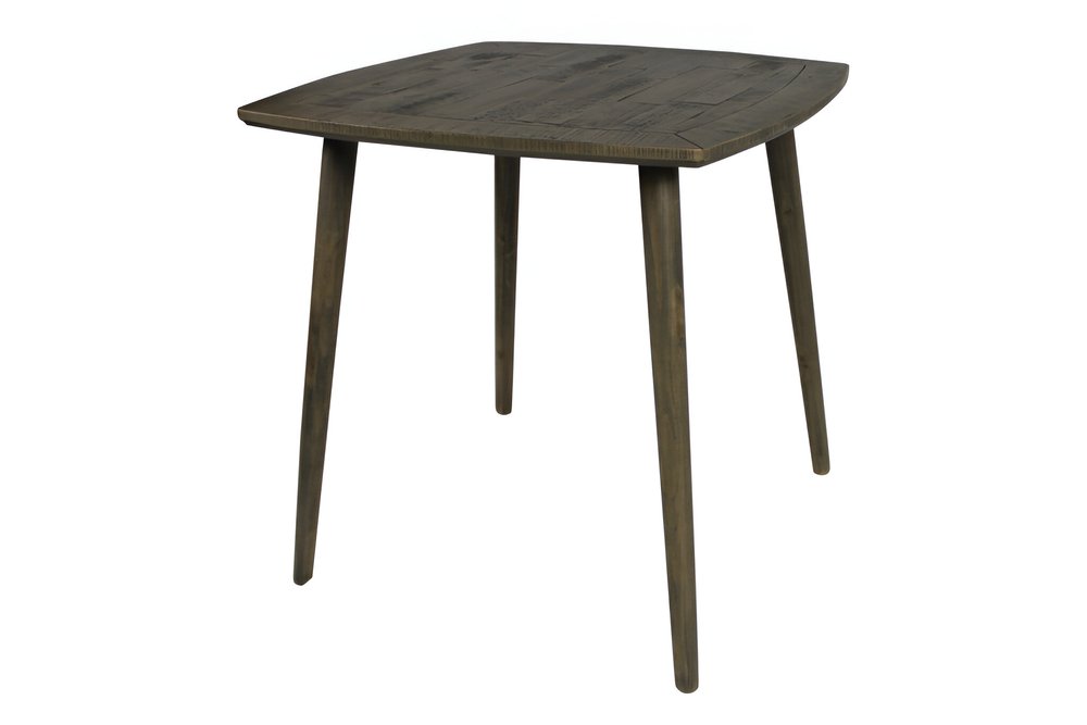 36" Brown Square Solid Wood And Metal Dining Table