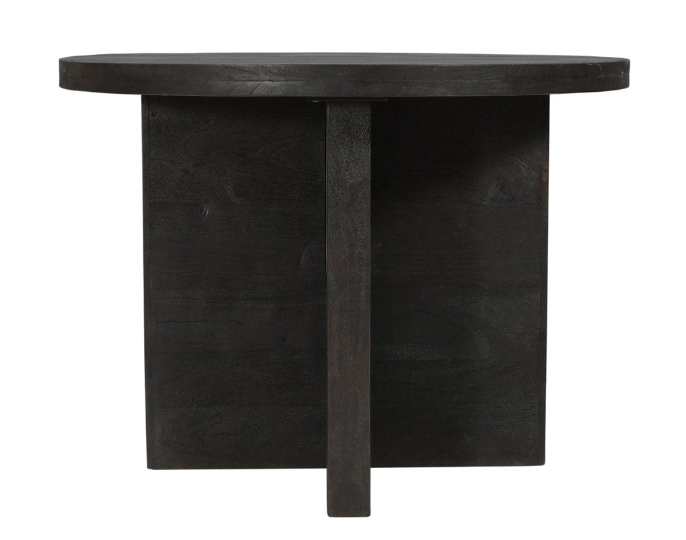 48" Deep Taupe Rounded Solid Wood Pedestal Base Dining Table