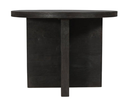 48" Deep Taupe Rounded Solid Wood Pedestal Base Dining Table