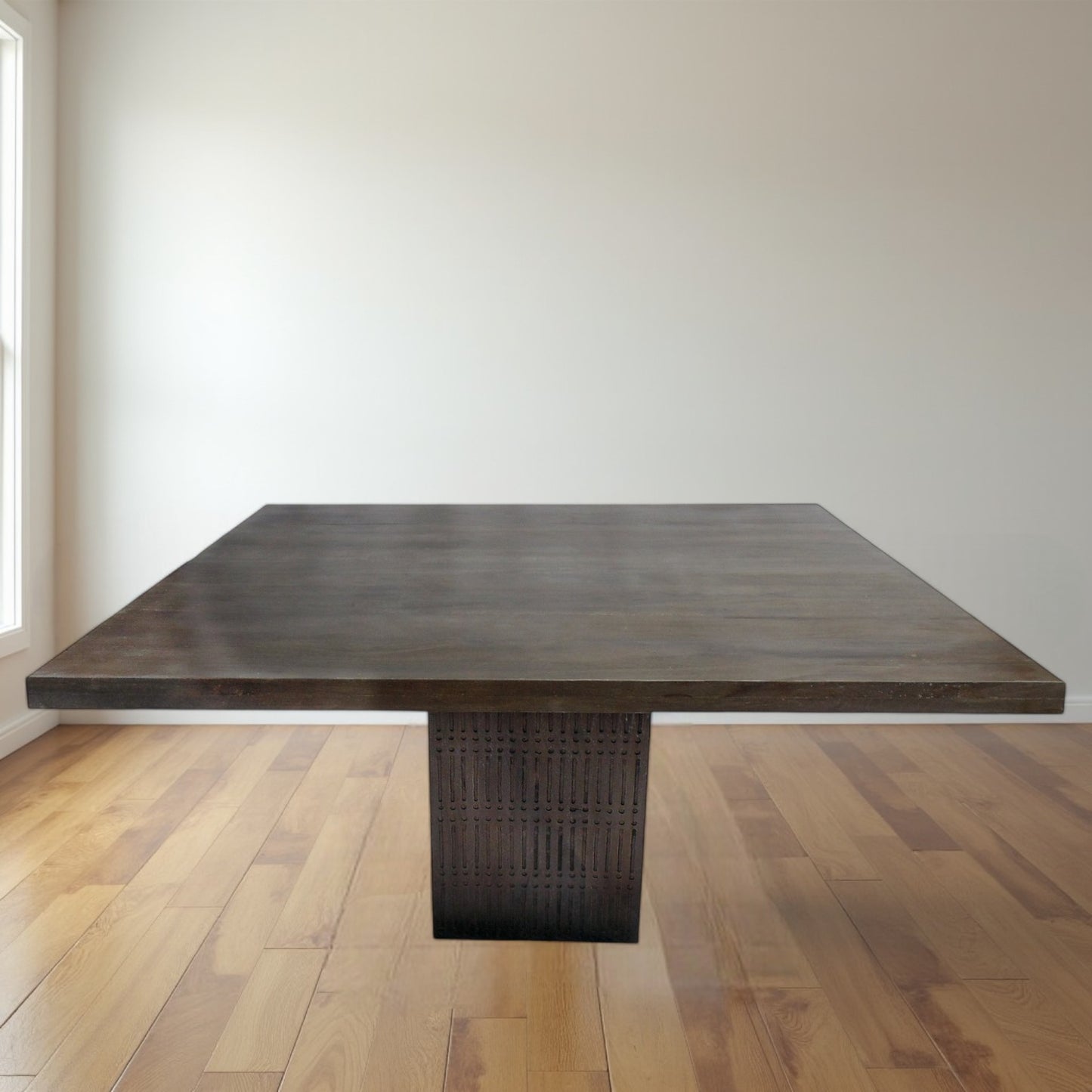 42" Brown Solid Wood Dining Table