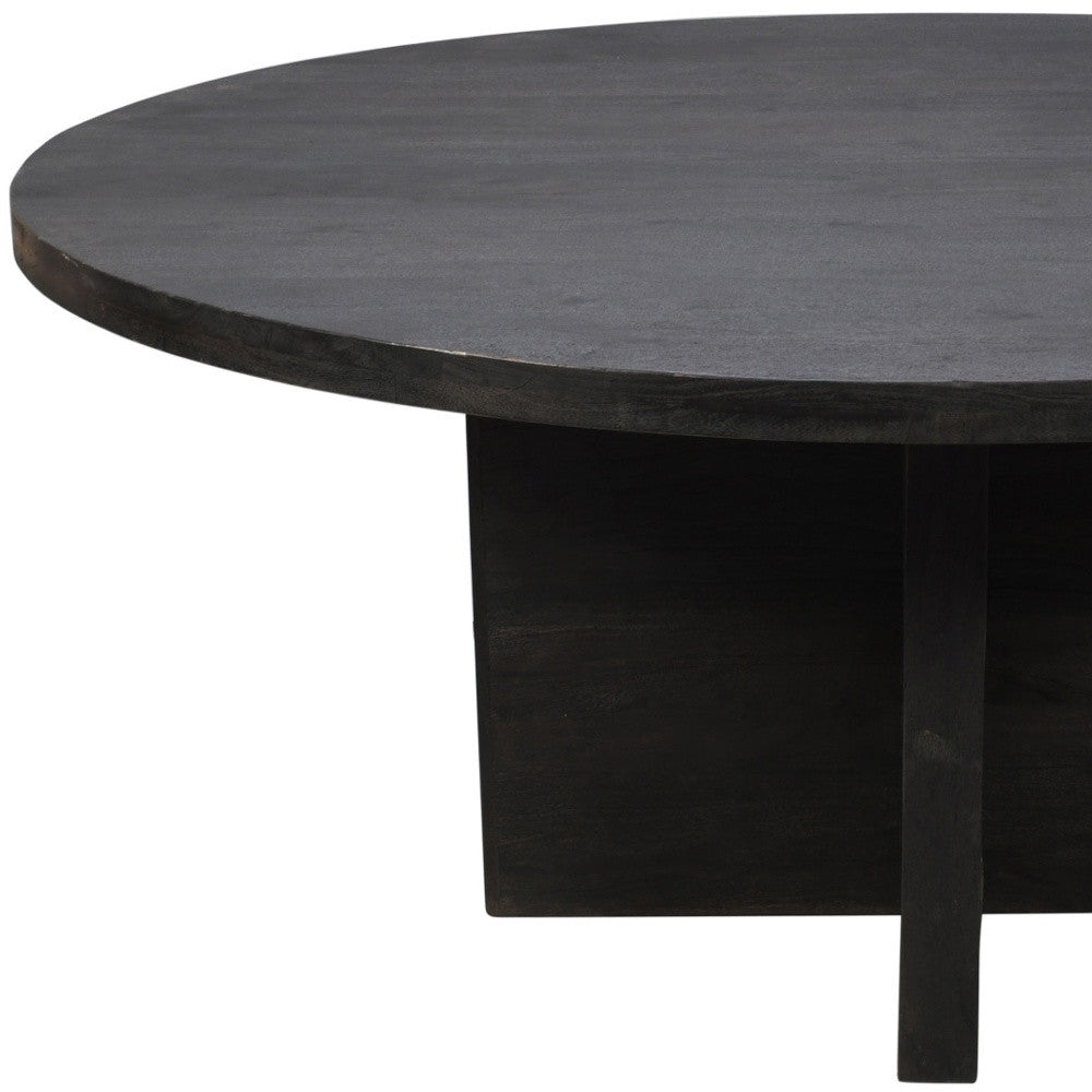 60" Gray Rounded Solid Wood Pedestal Base Dining Table