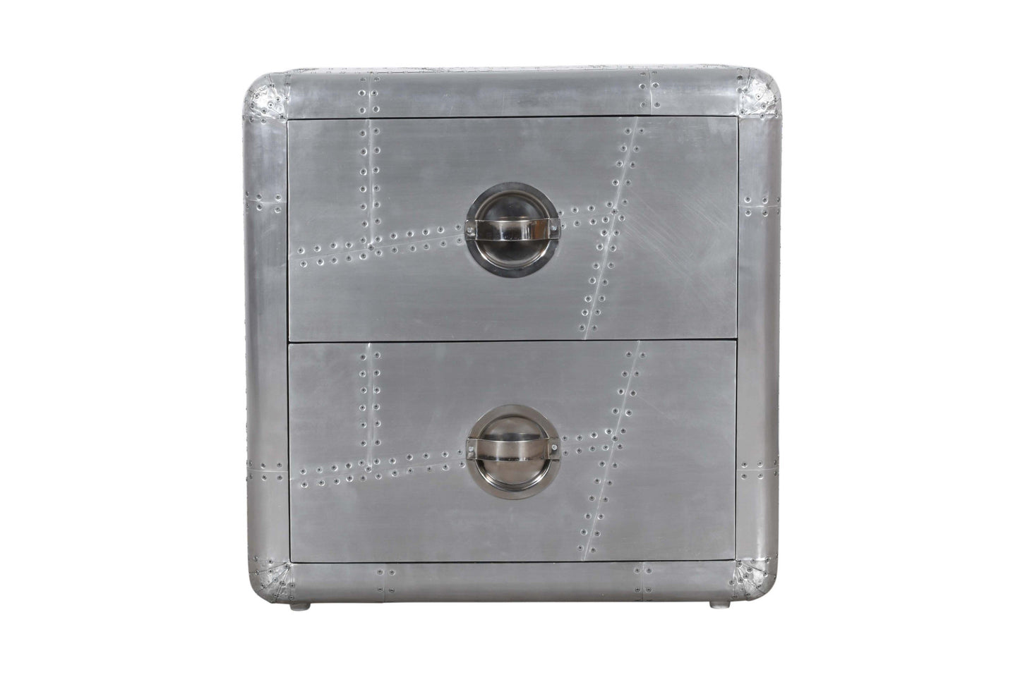 24" Silver Two Drawer Nightstand