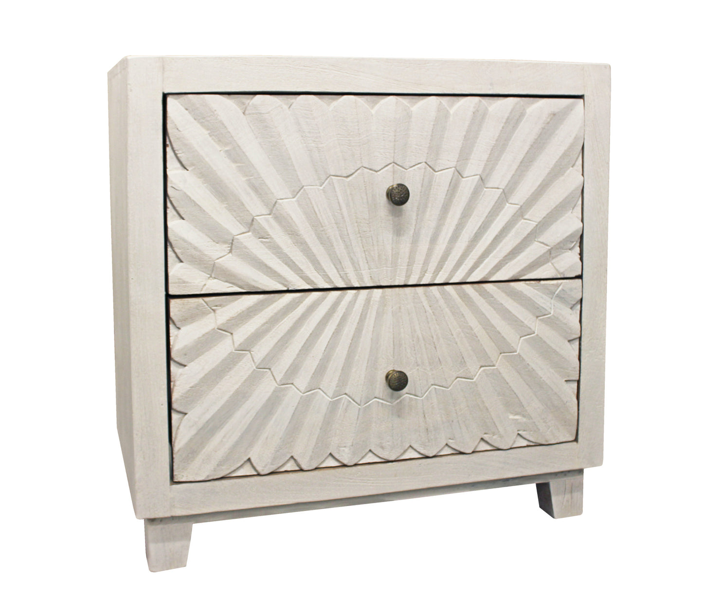 30" Ivory Two Drawer Nightstand